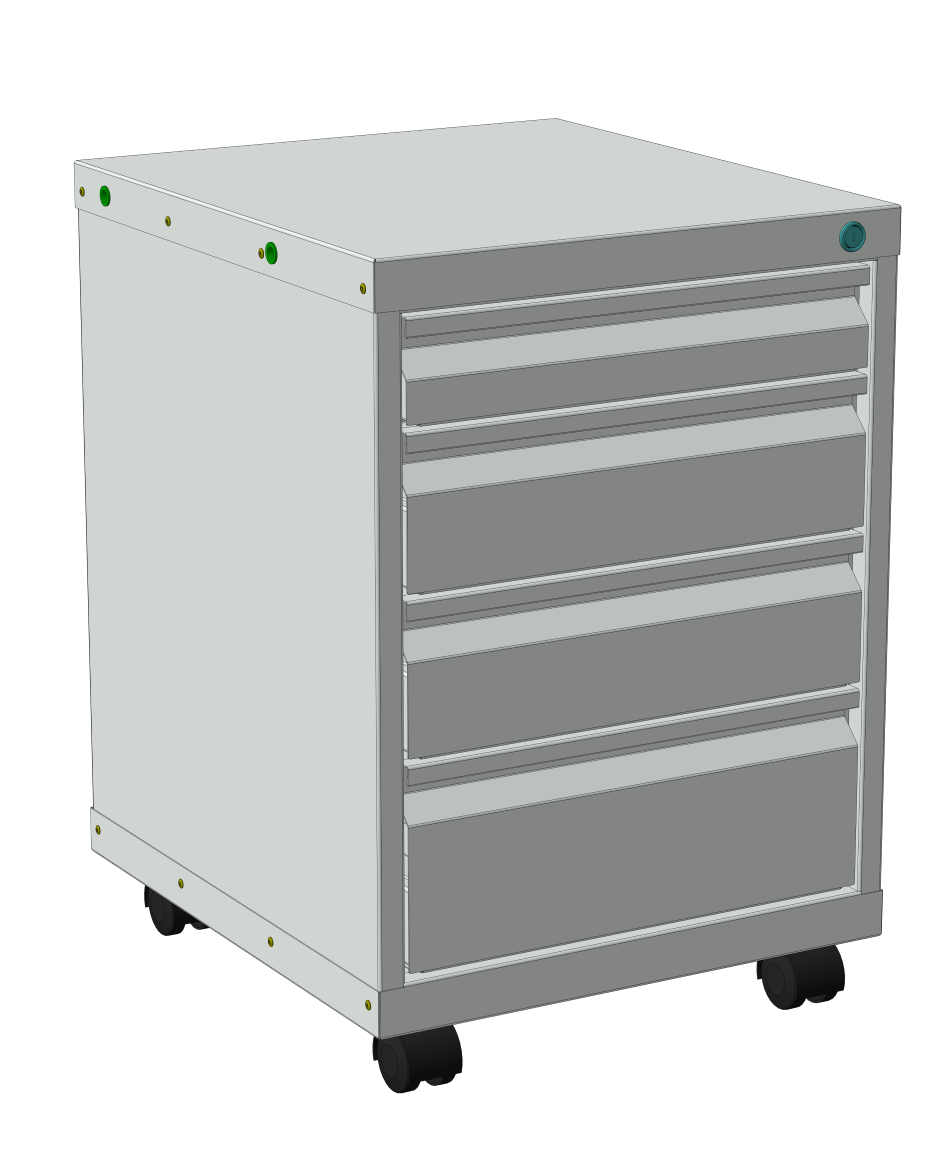 Тумба подкатная на 4 ящика